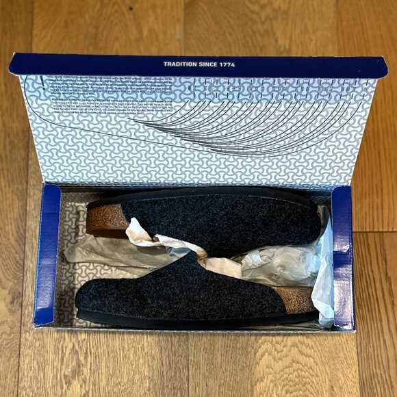 Birkenstock Amsterdams BS Anthracite Felt Slipper Clogs (Anthracite Grey) - Picture 6 of 16